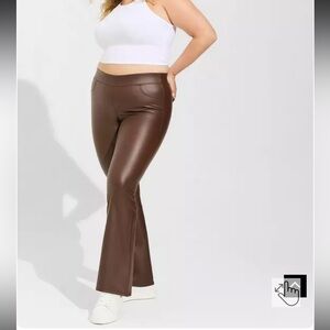 Torrid Brown Flare Leather Pants